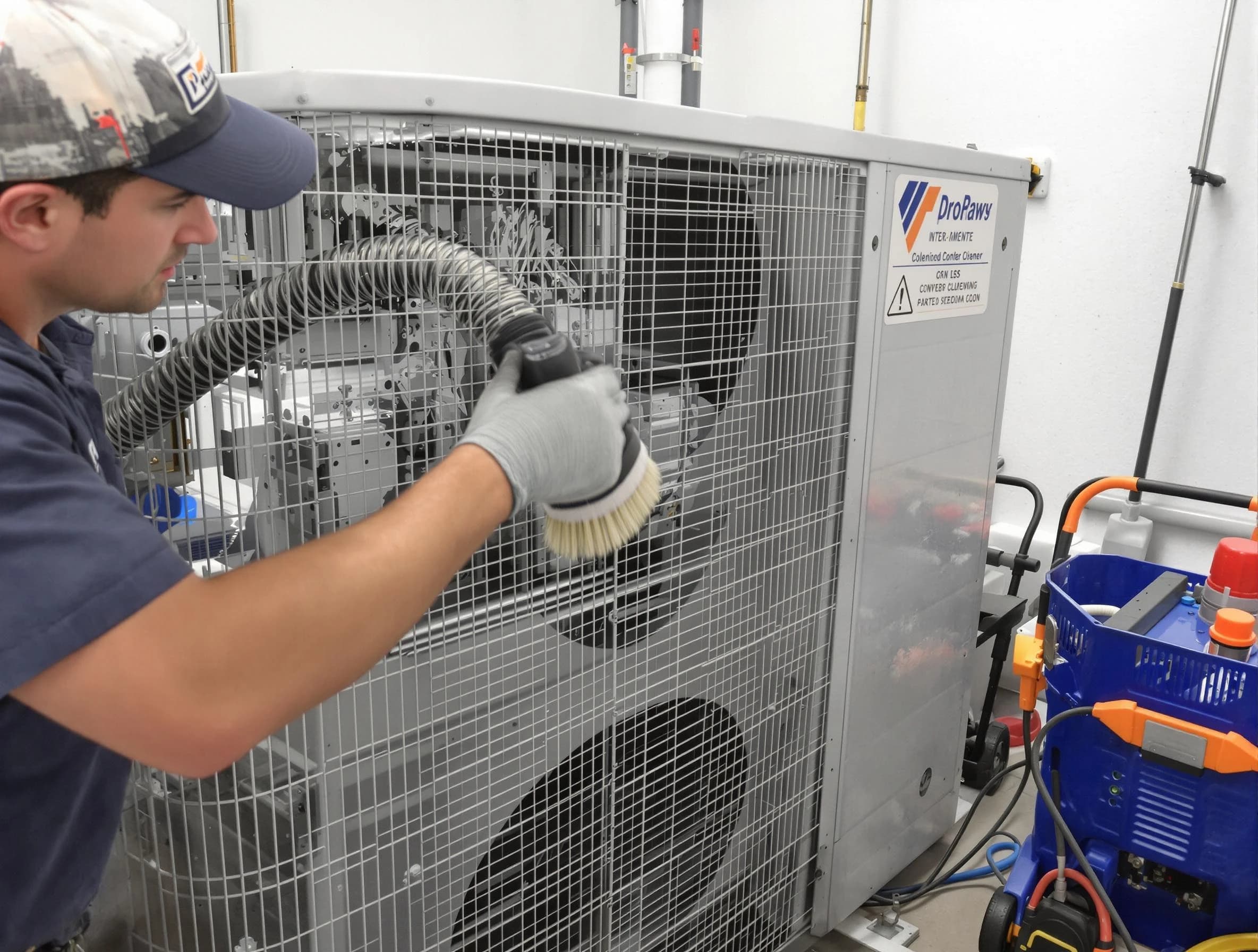 Holt Air Duct Cleaning specialist performing precision AC coil cleaning for improved system performance in Holt