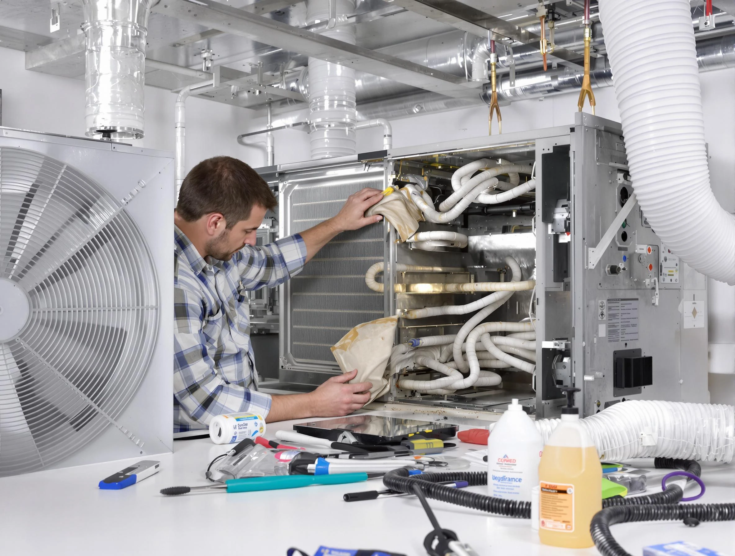 Holt Air Duct Cleaning specialist performing precision AC coil cleaning in Holt