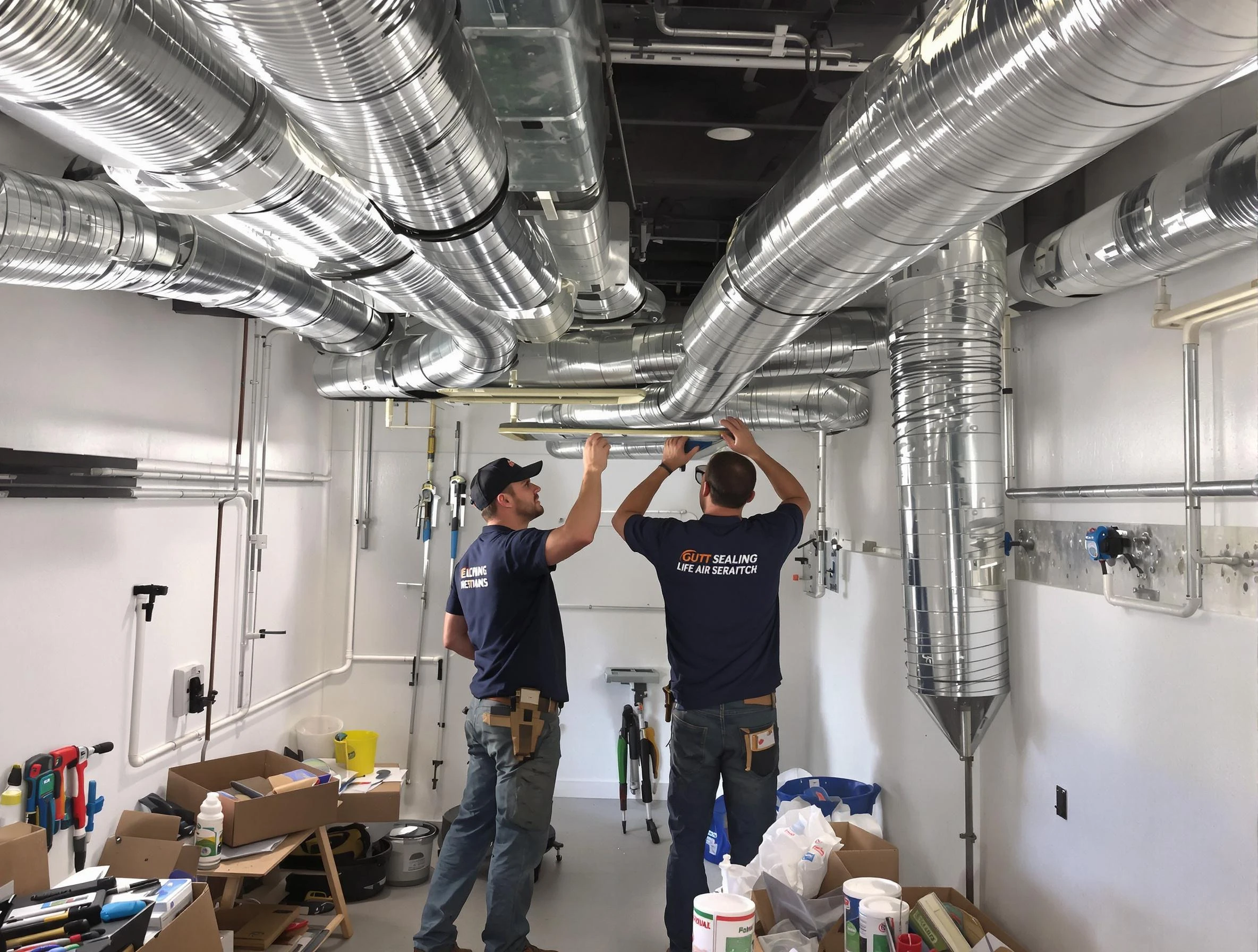 Holt Air Duct Cleaning technician applying professional duct sealing solutions in Holt