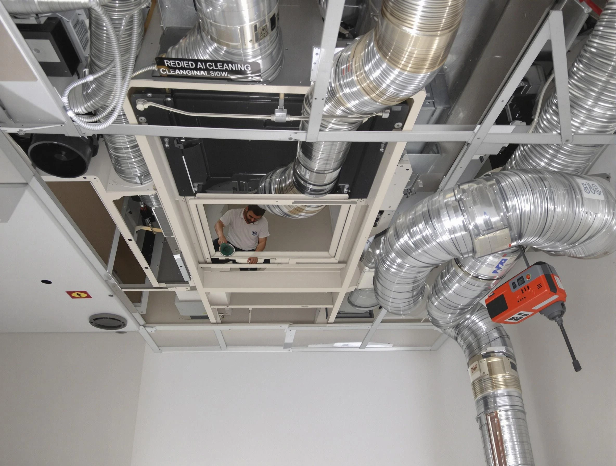 Holt Air Duct Cleaning technician performing detailed central duct system cleaning in Holt